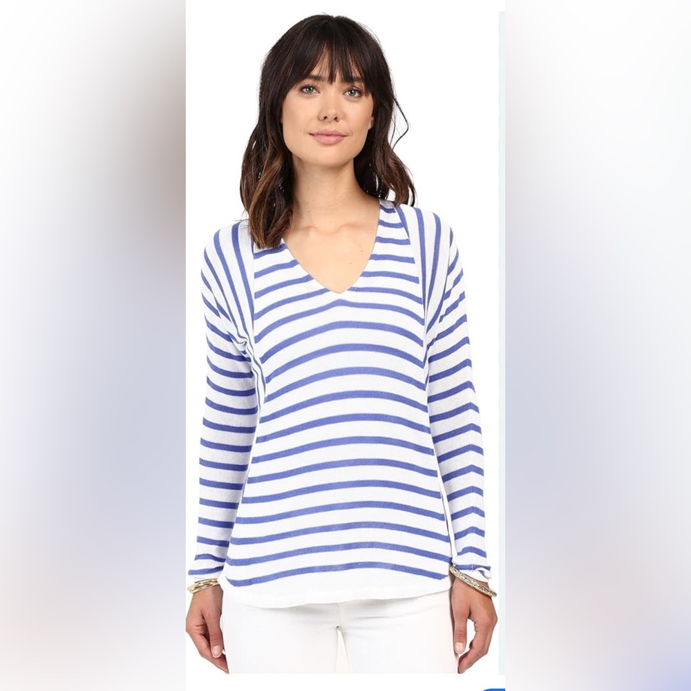 Lilly Pulitzer Blue and White Striped Knit